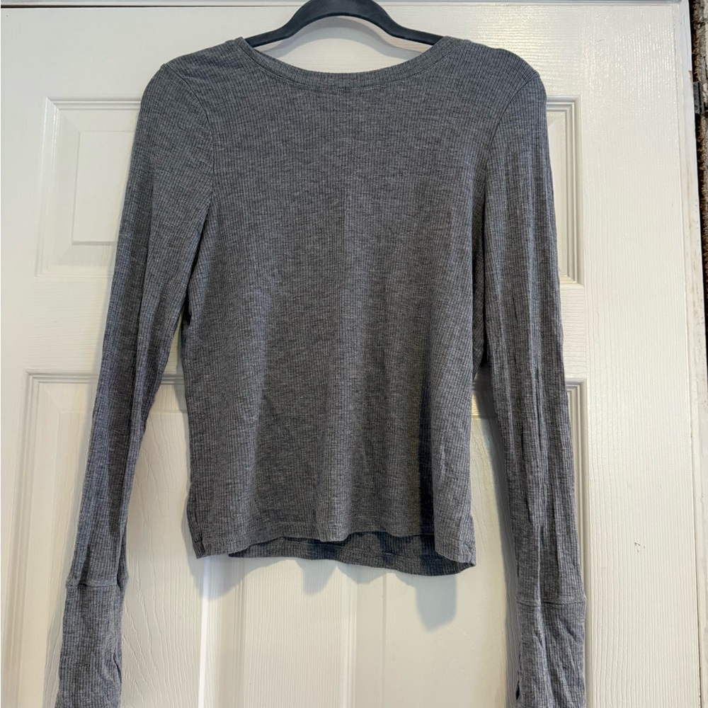 Gray Long Sleeve Women's Top